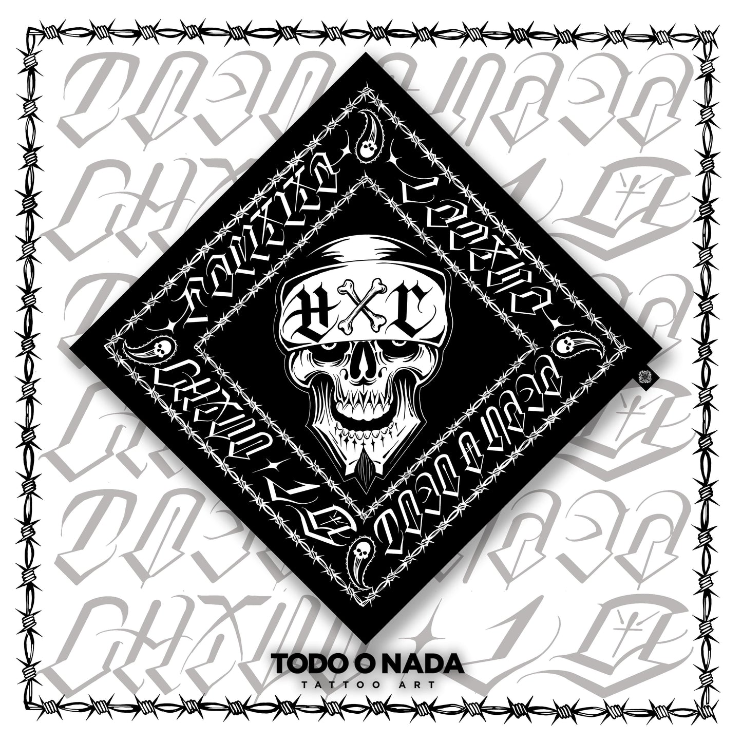 CHIVO 19 X TODO O NADA bandana hxc colab 65x65cm