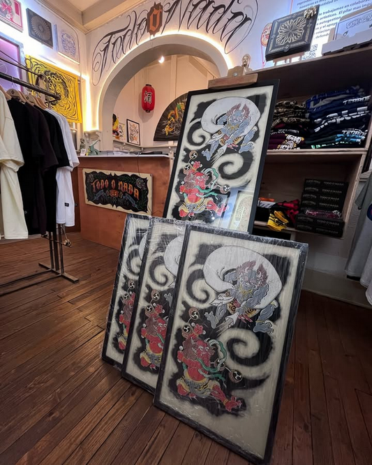 RAIJIN & FUJIN PRINT ART 70x40 cm serigrafia 8 tintas