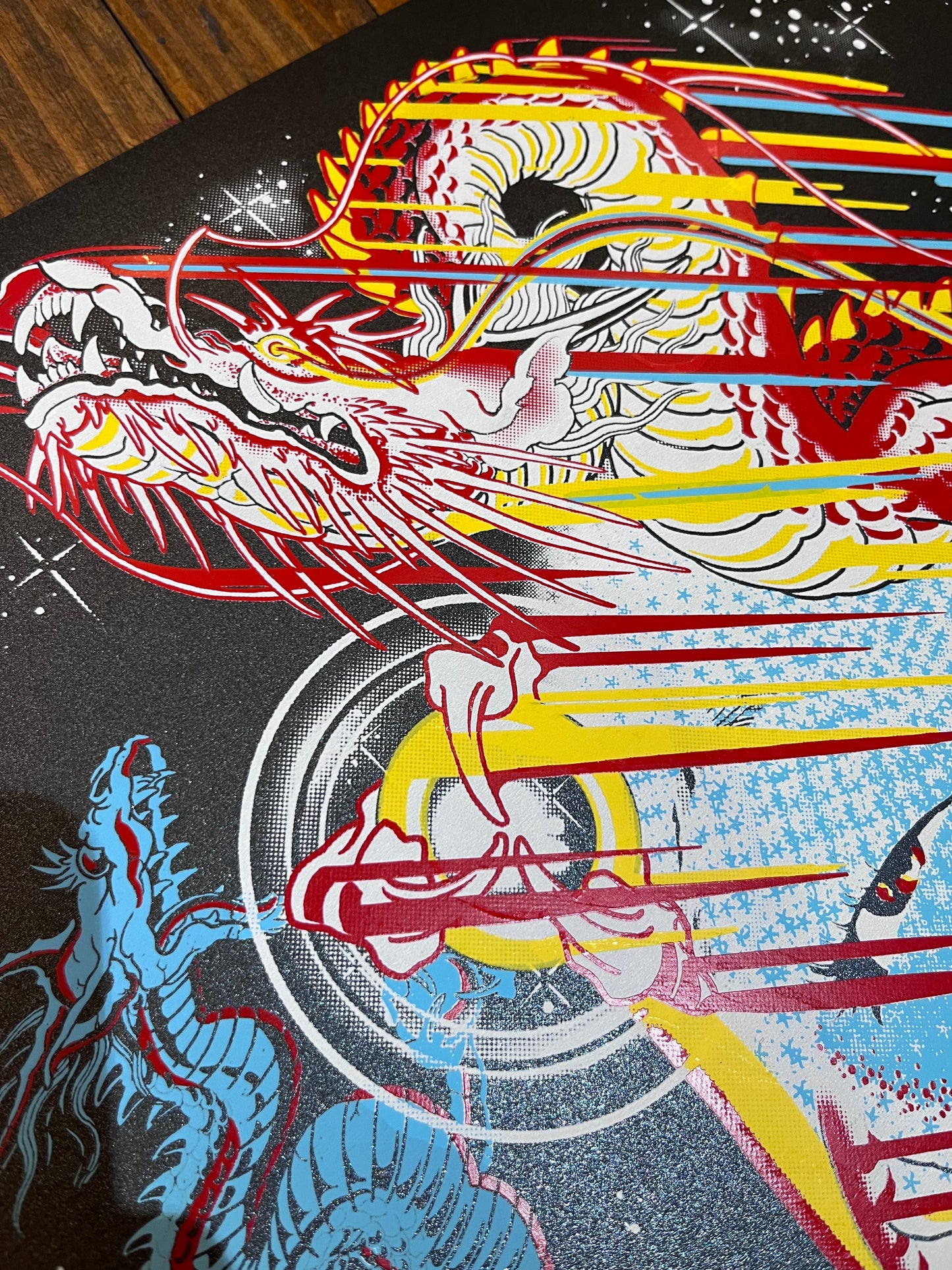 DRAGÓN FUTURE / Diamante Tattoo art colab/  4 tintas 50x70 cm/ serigrafia sobre papel