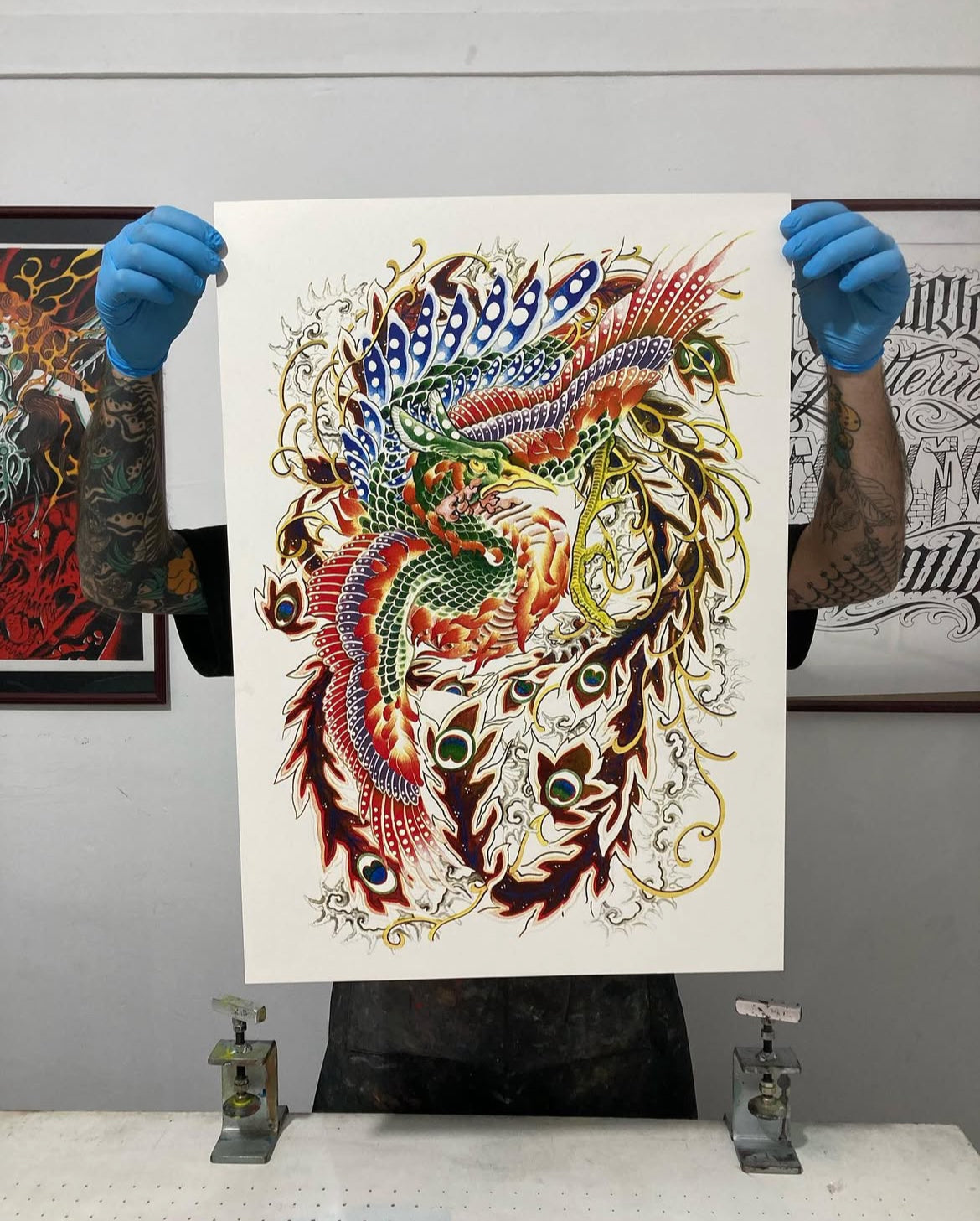 HO-O / FÉNIX - Serigrafía 8 tintas colab con Diamante tatts