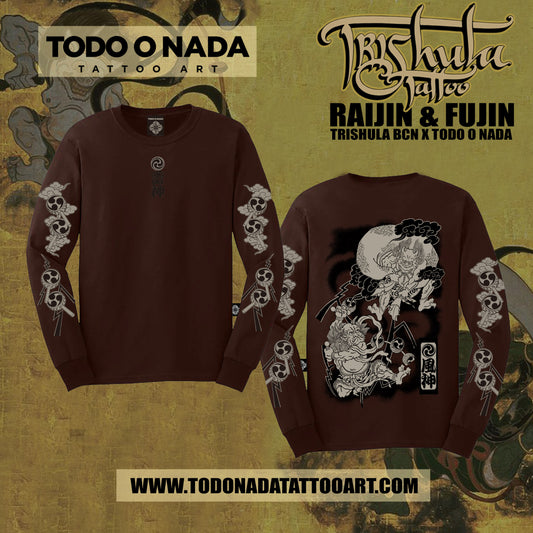RAIJIN & FUJIN trishula colab Manga larga Café
